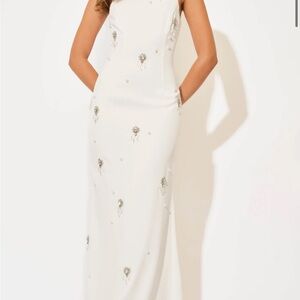Chic White Embellished Maxi Dress